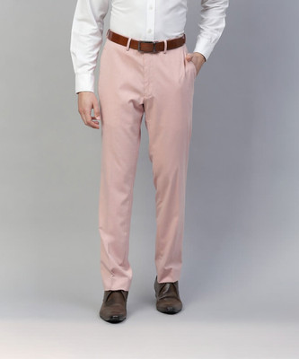 MARKS & SPENCER Slim Fit Men Pink Trousers