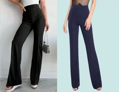 K.K Garment Regular Fit Women Black, Blue Trousers