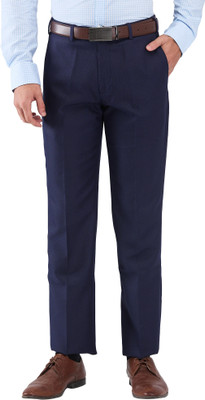 PARK AVENUE Regular Fit Men Blue Trousers