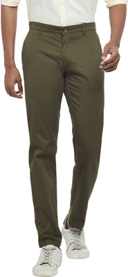 Byford by Pantaloons Slim Fit Men Green Trousers