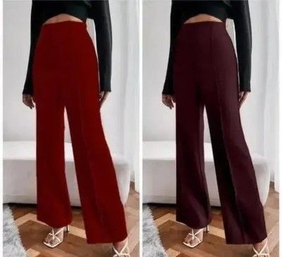 KILIYAM Regular Fit Women Maroon, Red Trousers