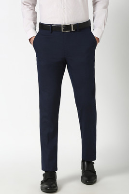 PETER ENGLAND Slim Fit Men Blue Trousers