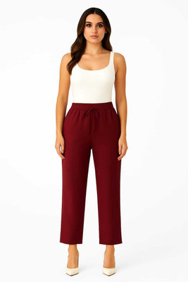 Lexie Straight Fit Women Maroon Trousers