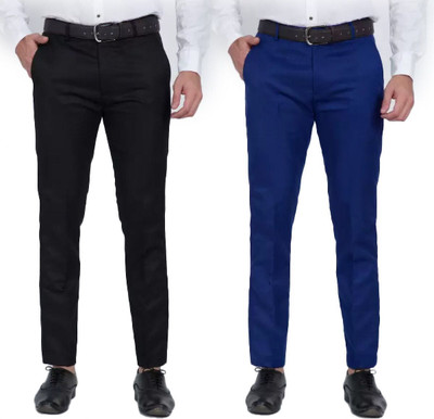 AS FASHION Regular Fit Men Black Trousers