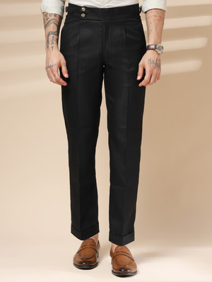italianvega Regular Fit Men Black Trousers