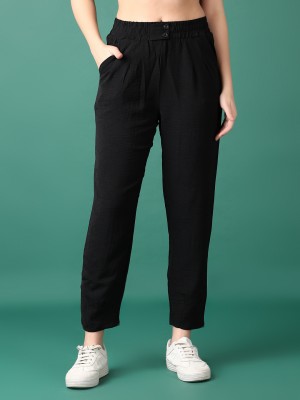 V-MART Regular Fit Women Black Trousers