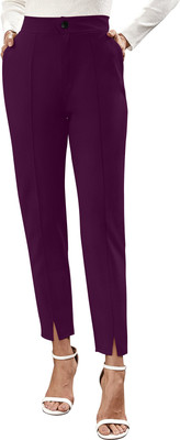 Dhruvil Impex Comfort Fit Women Purple Trousers