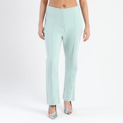 MADAME Straight Fit Women Green Trousers