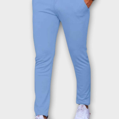 ISUEL FAB Slim Fit Men Light Blue Trousers