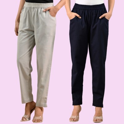 SAAV Regular Fit Women Grey, Dark Blue Trousers