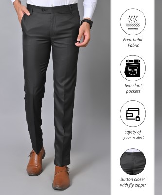 El Cielo Regular Fit Men Black Trousers