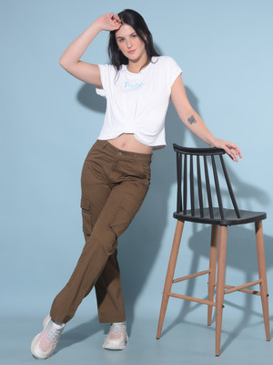 CRIMSOUNE CLUB Regular Fit Women Brown Trousers