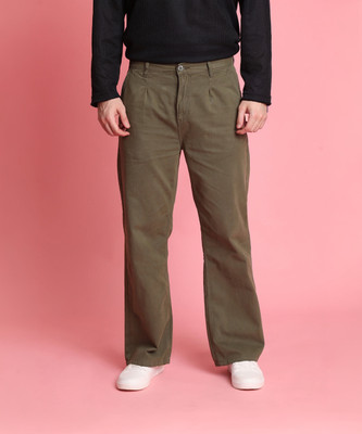 Bene Kleed Loose Fit Men Dark Green Trousers