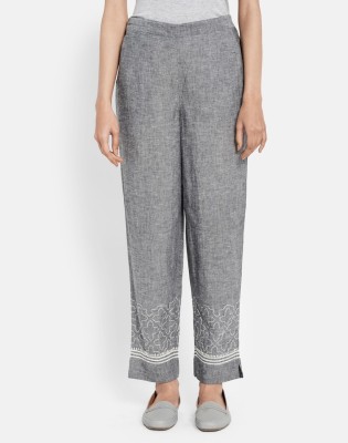 Fabindia Relaxed Women Grey Trousers