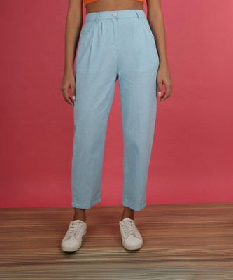 Freehand by The Indian Garage Co. Regular Fit Women Blue Trousers