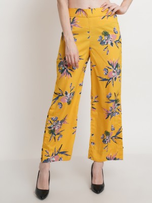 POPWINGS Relaxed Women Yellow Trousers