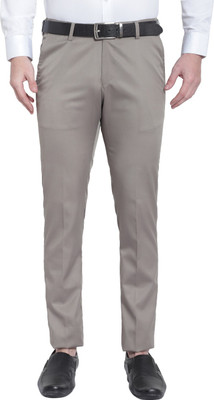 SREY Slim Fit Men Grey Trousers