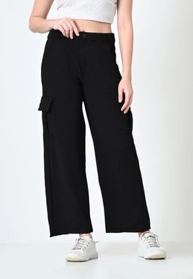 METRONAUT Regular Fit Women Black Trousers