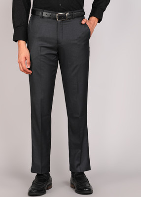 LOUIS PHILIPPE Regular Fit Men Grey Trousers