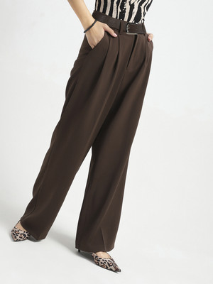 Sera Flared Women Brown Trousers