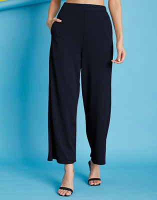 Moda Rapido Relaxed Women Blue Trousers