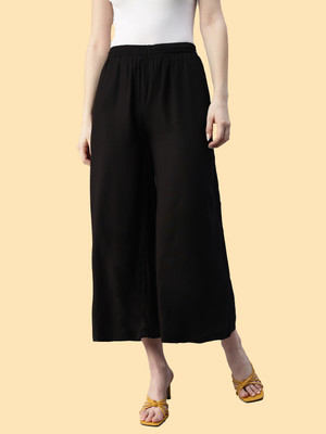 Kryptic Flared Women Black Trousers