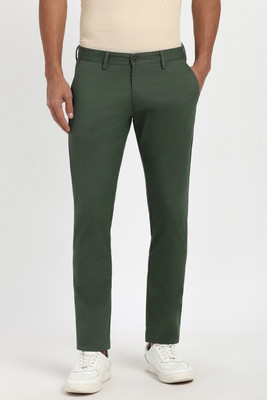 PETER ENGLAND Skinny Fit Men Green Trousers