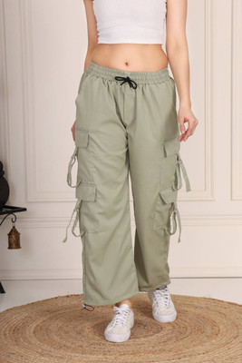 Beee simple Loose Fit Girls Light Green Trousers