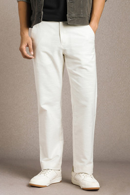 LOUIS PHILIPPE Regular Fit Men White Trousers