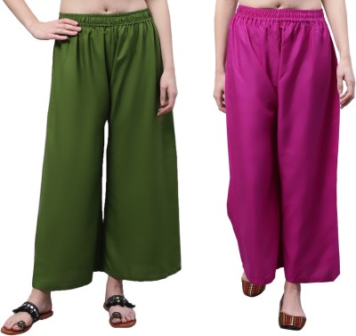 legitlooks Comfort Fit, Flared, Regular Fit, Relaxed Women Green, Maroon Trousers