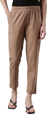GO COLORS Relaxed Women Brown Trousers