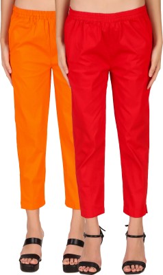 Nael Fashion Regular Fit Women Orange, Red Trousers