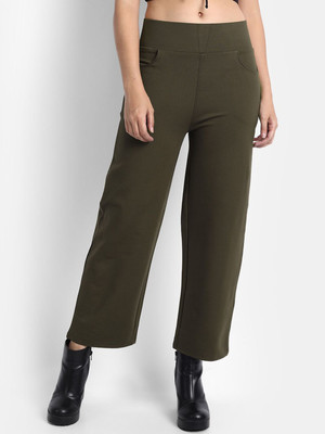 NEXT ONE Straight Fit Women Green Trousers