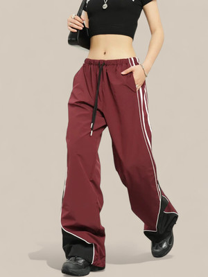 Tabadtod Loose Fit Women Maroon Trousers