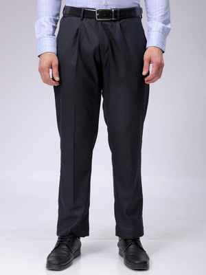 The Indian Garage Co. Regular Fit Men Dark Blue Trousers