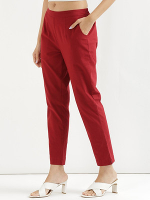 MODACasa Regular Fit Women Red Trousers