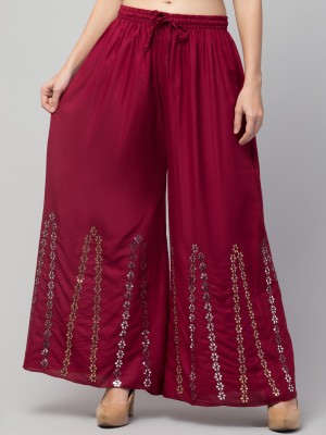 FamBee Flared Women Maroon Trousers