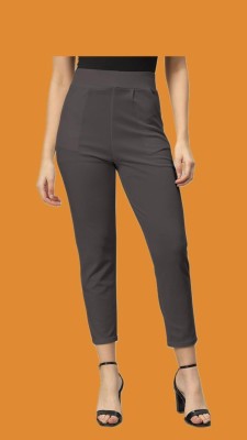 Wolica Regular Fit Women Grey Trousers