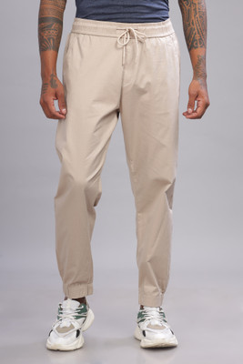 Color Hunt Regular Fit Men Beige Trousers