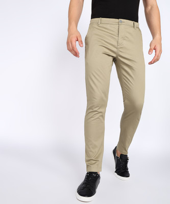 FLYING MACHINE Tapered Men Light Green Trousers