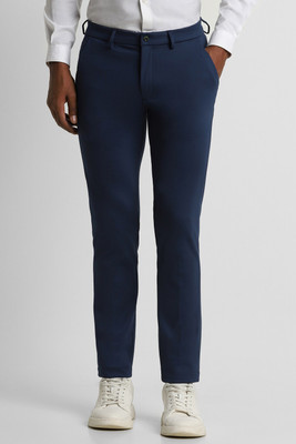 PETER ENGLAND Slim Fit Men Dark Blue Trousers