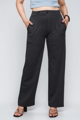 Calytrix Regular Fit, Comfort Fit Women Grey Trousers