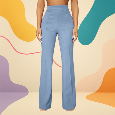 Anitafashion Comfort Fit, Regular Fit Women Light Blue Trousers