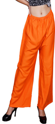 PinkCity Style Regular Fit Women Orange Trousers