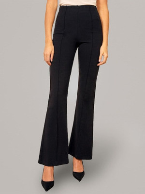 MISS BALIKA Flared Women Black Trousers
