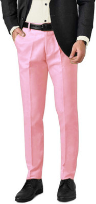 ELANHOOD Regular Fit Men Pink Trousers