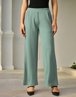 Selvia Comfort Fit Women Green Trousers