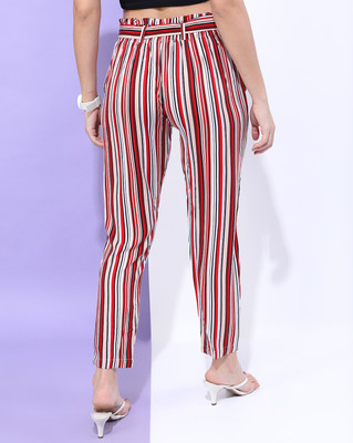 Freehand by The Indian Garage Co. Tapered Women Red Trousers