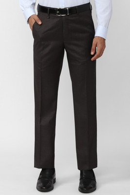 VAN HEUSEN Slim Fit Men Brown Trousers