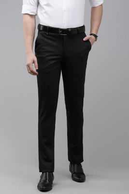 VAN HEUSEN Skinny Fit Men Black Trousers